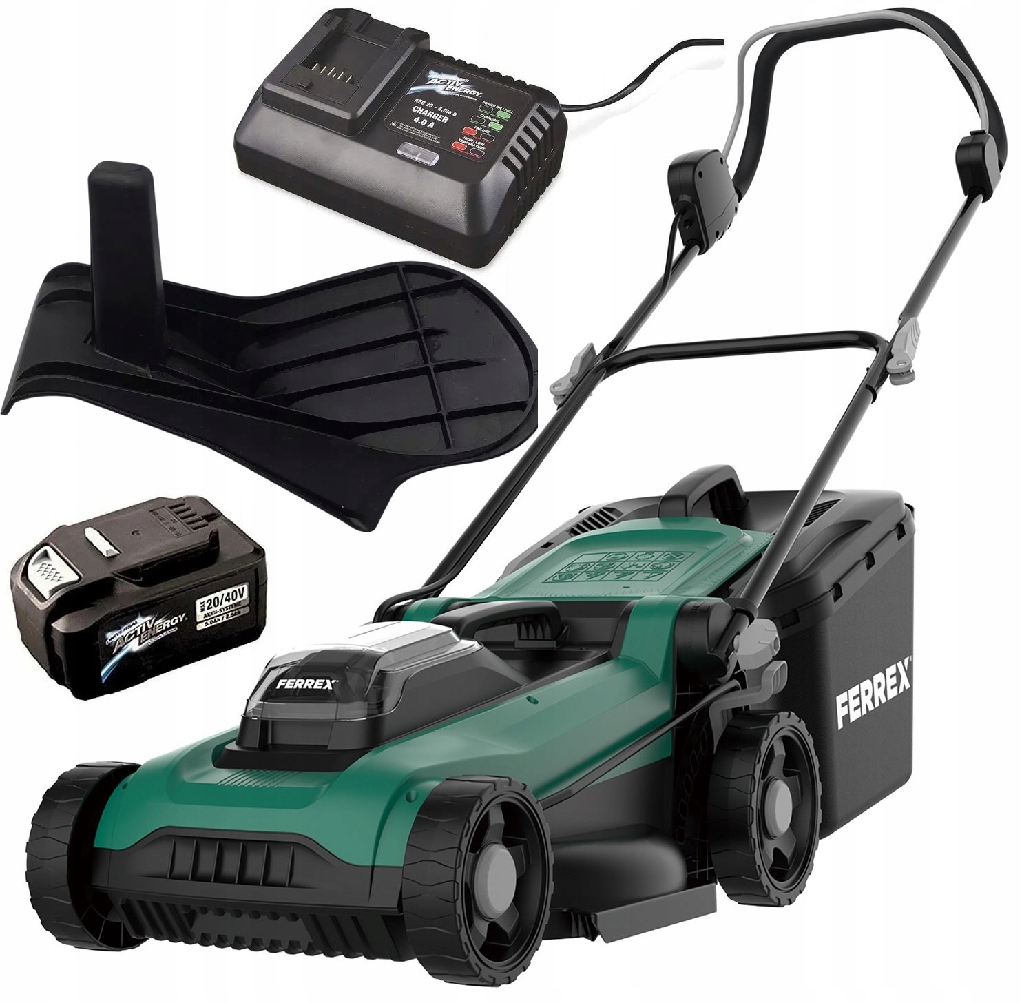 VÝKONNÁ akumulátorová kosačka Ferrex 40V 36cm SADA s 5Ah batériou + nabíjačkou
